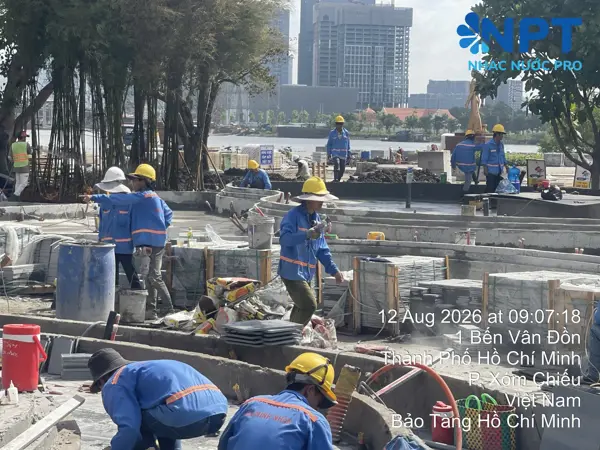 Hệ thống kỹ thuật ẩn dưới một công trình nhạc nước cảnh quan gồm những gì?