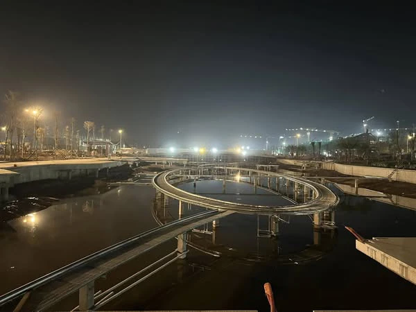 Thi công hệ thống nhạc nước Sun Urban City theo từng vùng trên tuyến Trục Lễ hội