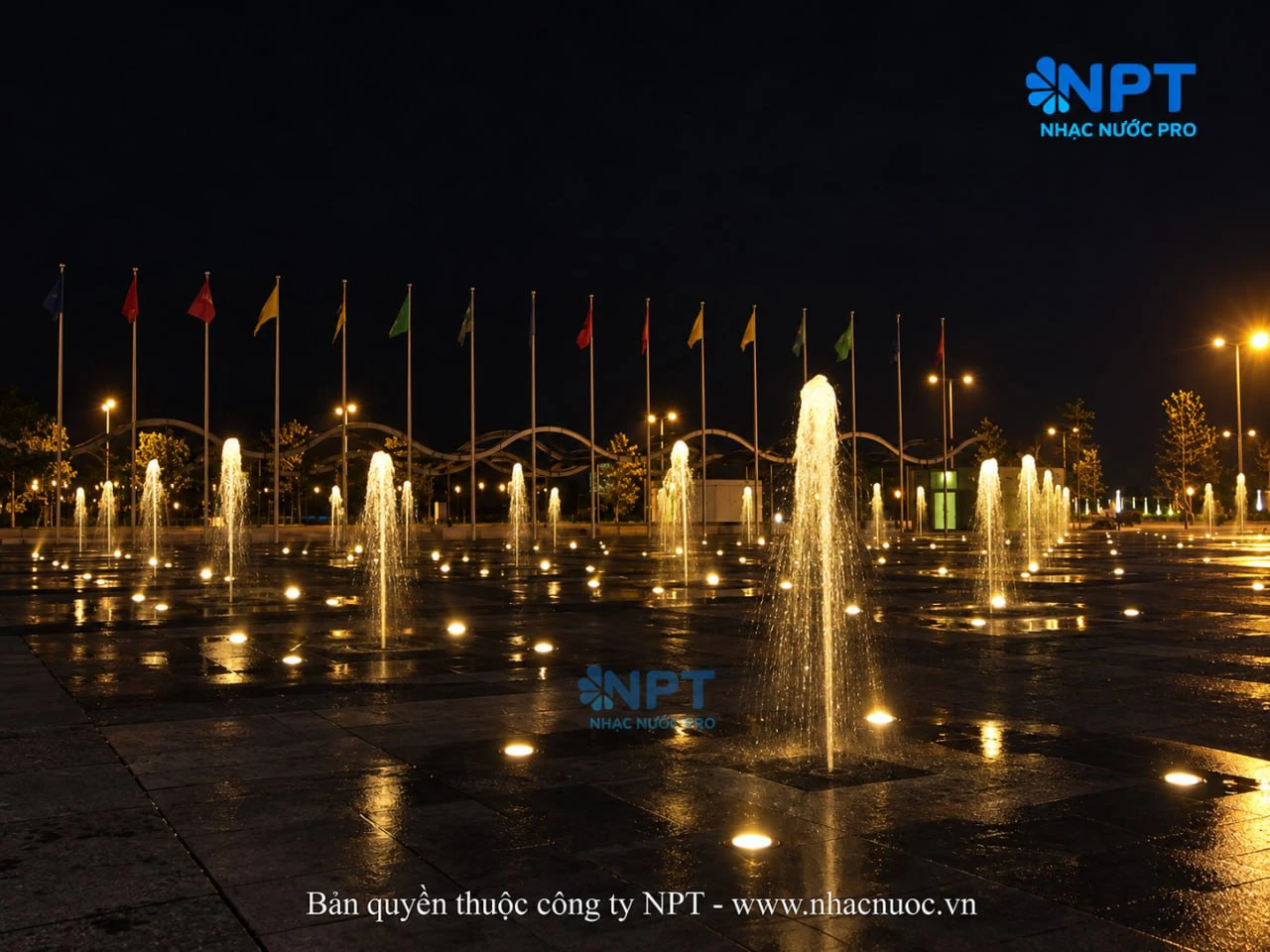 Trục nhìn trong thiết kế đài phun nước cho trung tâm hội nghị