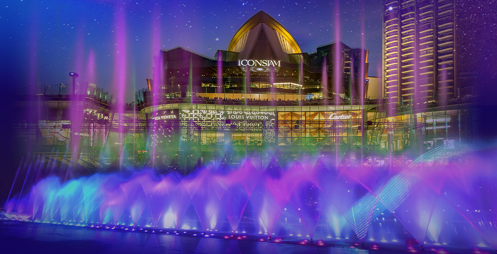 Hệ thống nhạc nước 400m tại IconSiam bên dòng sông Chao Phraya