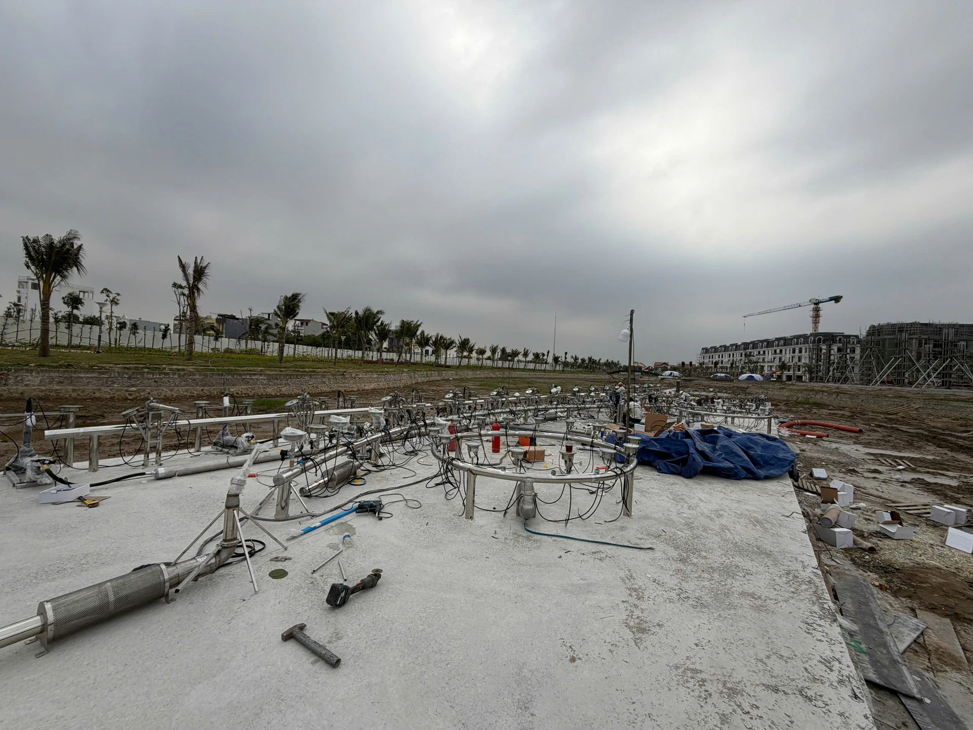 Thi công hạng mục xây lắp khu sân khấu nhạc nước Hoàng Huy New City - NPT