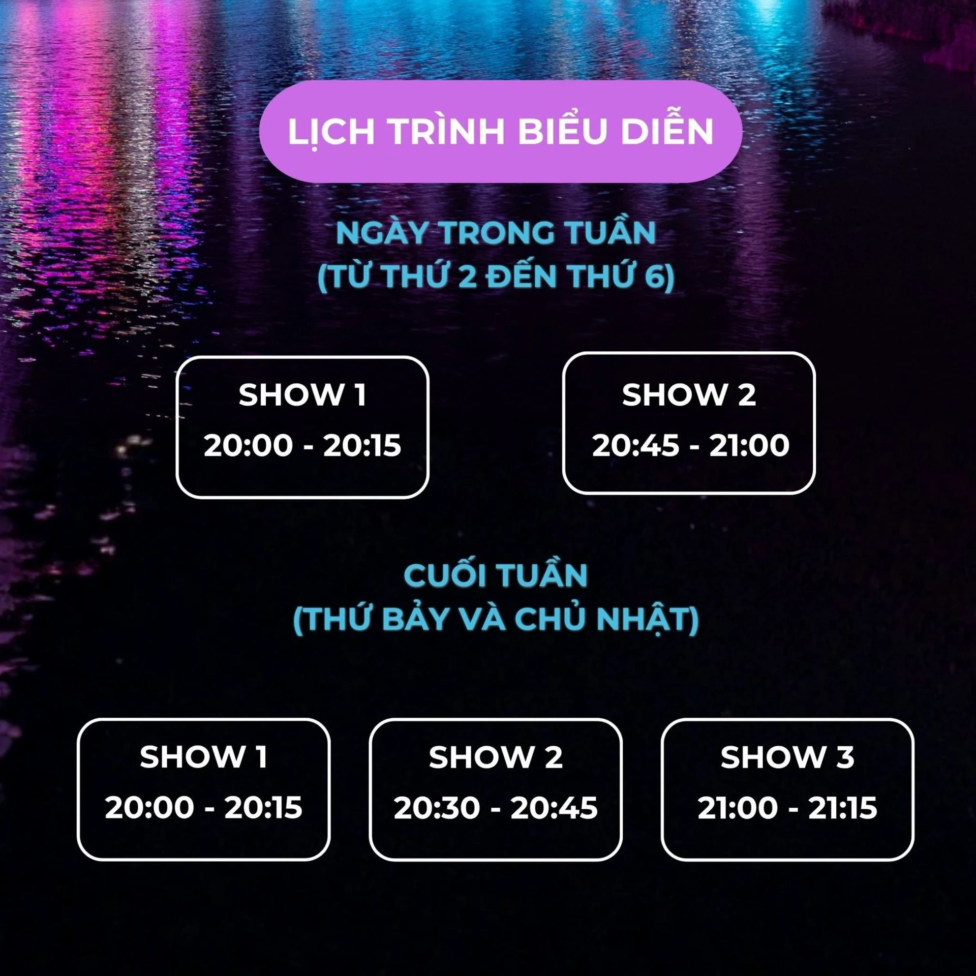 Khung giờ biểu diễn nhạc nước Halong Marina