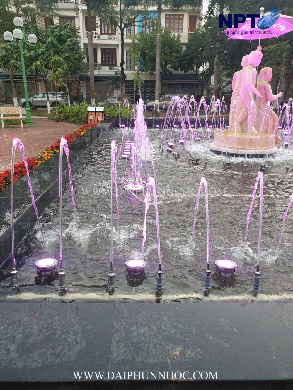 Cận cảnh tượng trung tâm đài phun An Huy – Bắc Ninh