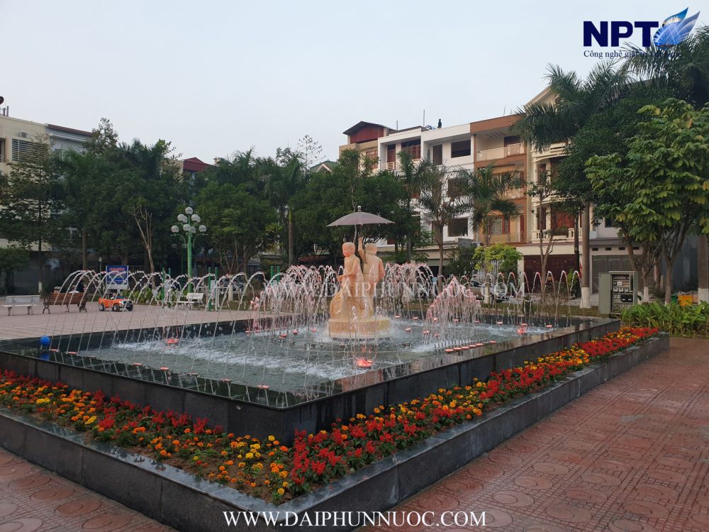 Hiệu ứng ánh sáng LED RGB tại đài phun nước An Huy