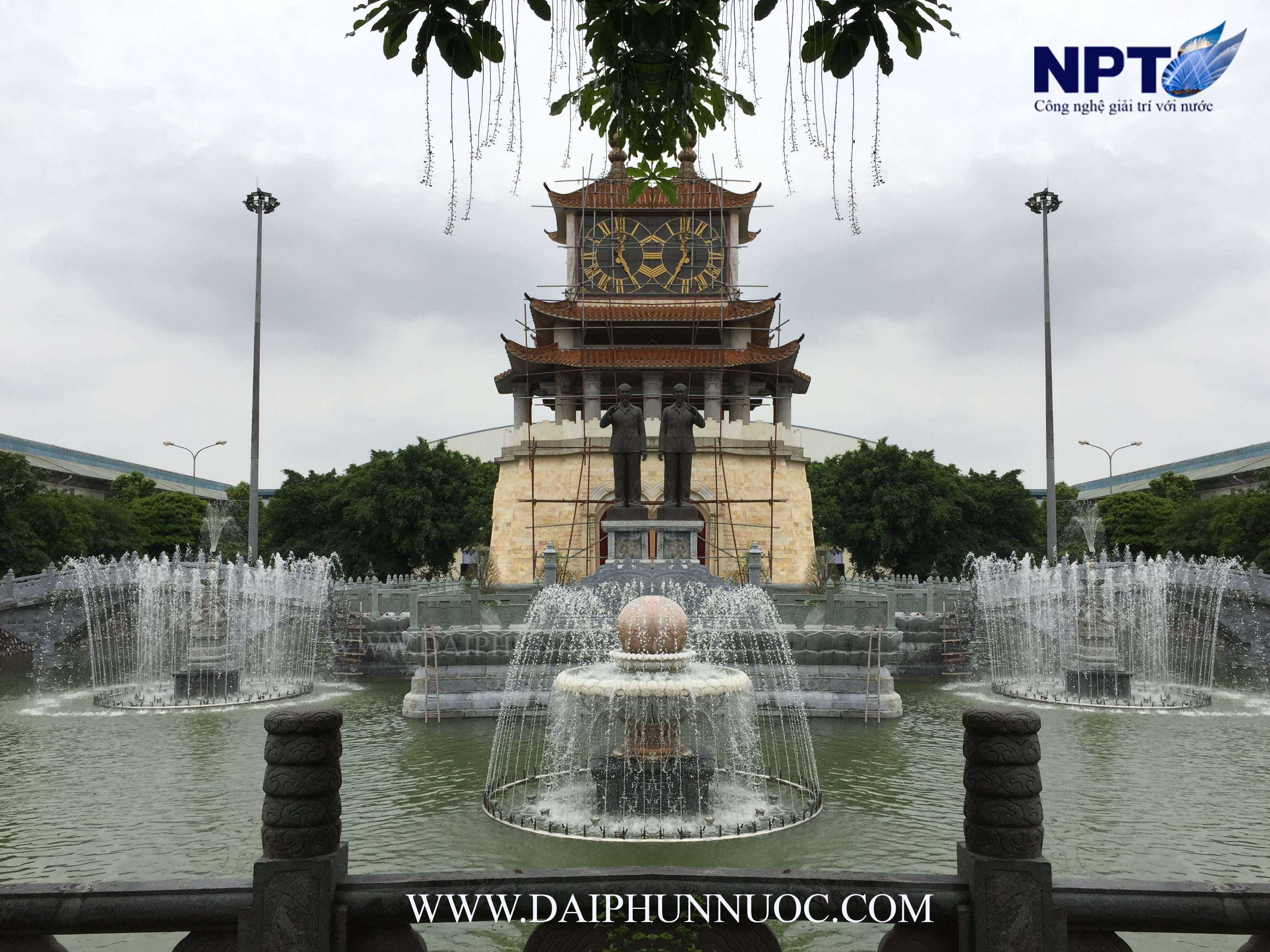 Đài phun nước Hanaka – cột nước trung tâm vận hành cường độ cao