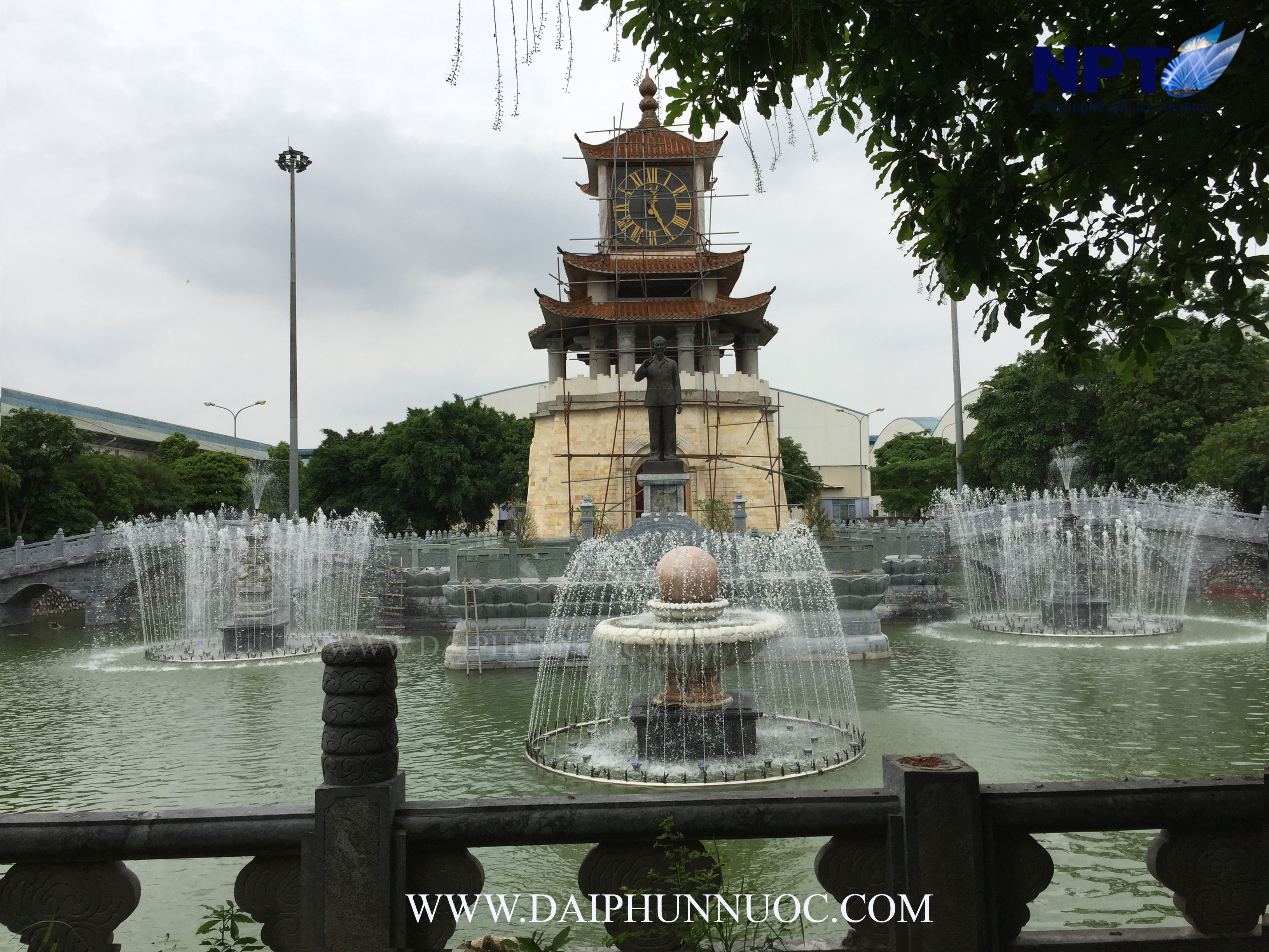 Đài phun nước Hanaka – góc rộng chính diện