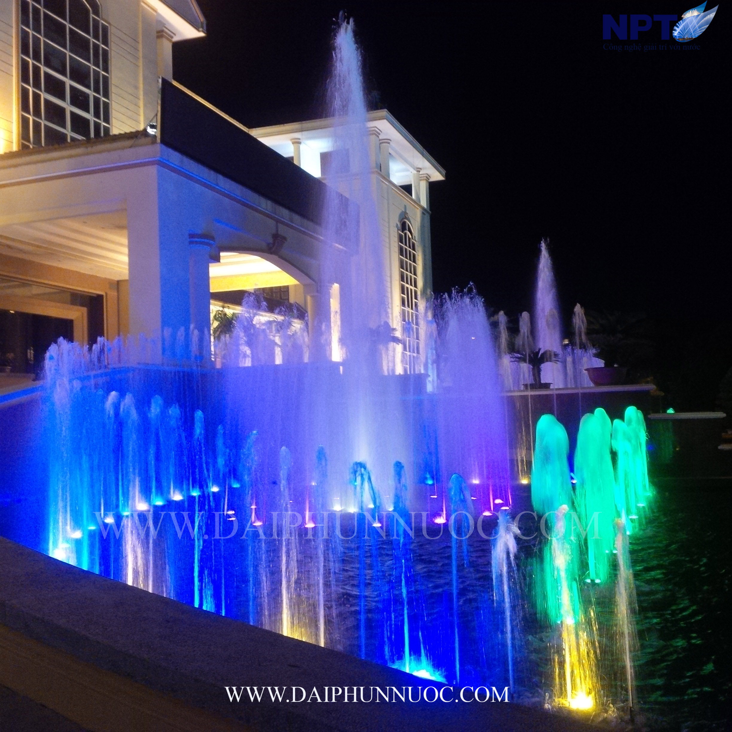 Cận cảnh LED âm nước IP68 tại công trình UBND TP Bắc Ninh