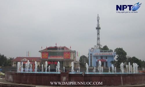 Đài phun nước lập trình Sông Công về đêm