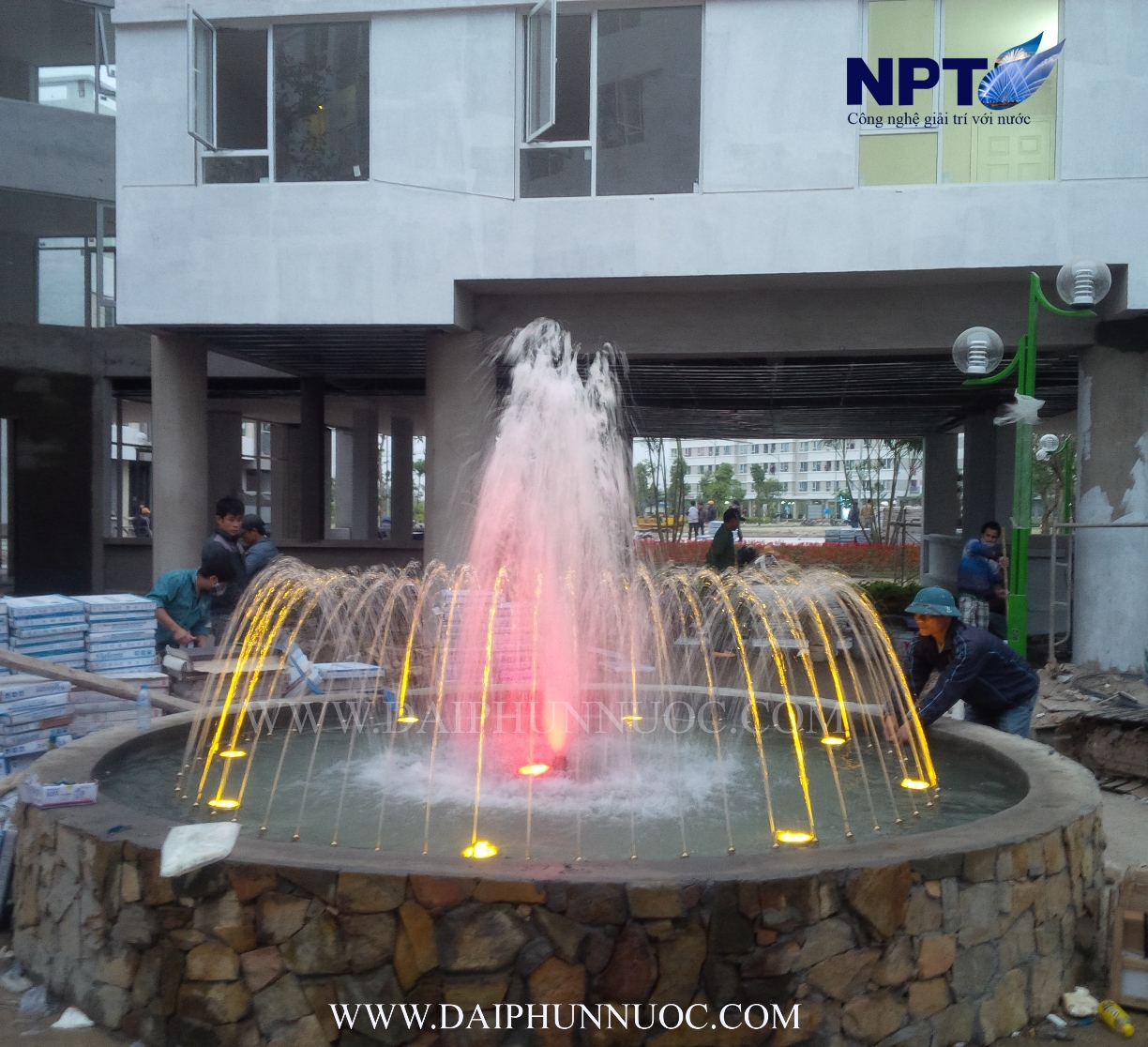 Đài phun nước khu đô thị Đặng Xá giai đoạn 4 - NPT Nhạc Nước Pro