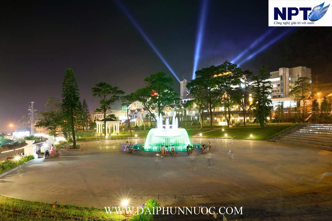 Đài phun nước Tam Đảo – toàn cảnh khu trung tâm thị trấn