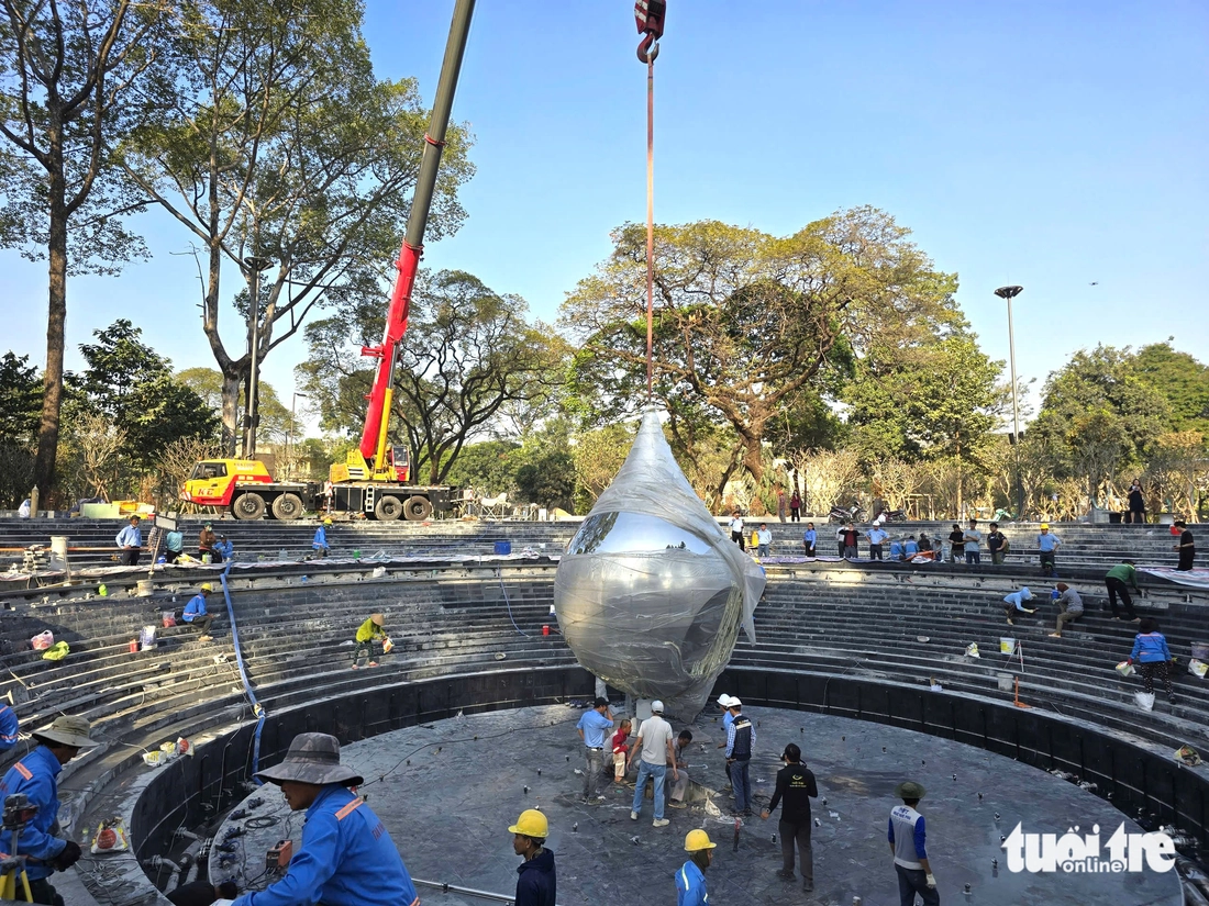 Biểu trưng giọt nước công viên Lý Thái Tổ - nhạc nước nghệ thuật NPT Nhạc Nước Pro