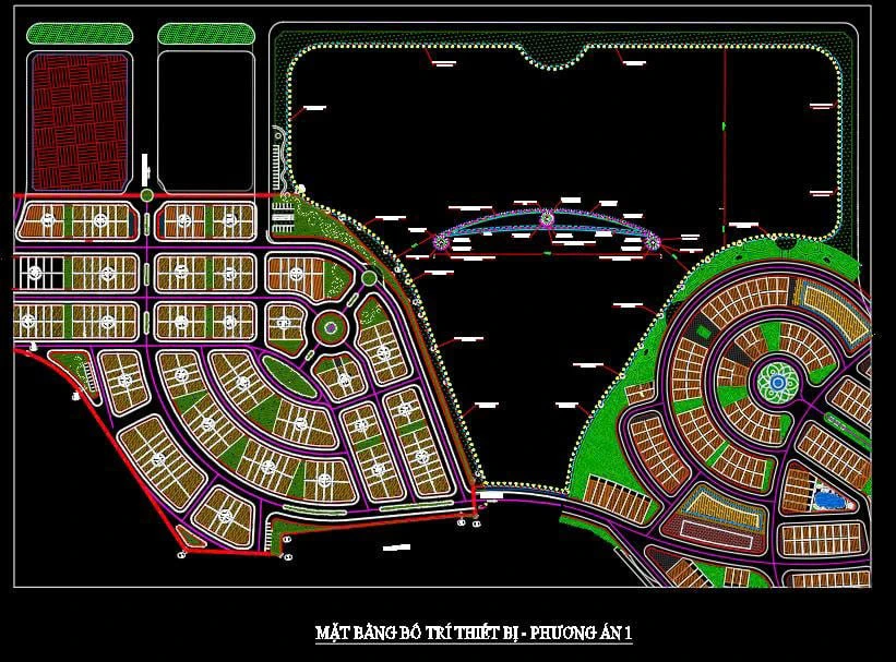 Mặt bằng bố trí thiết bị nhạc nước Sun Urban City phương án 4