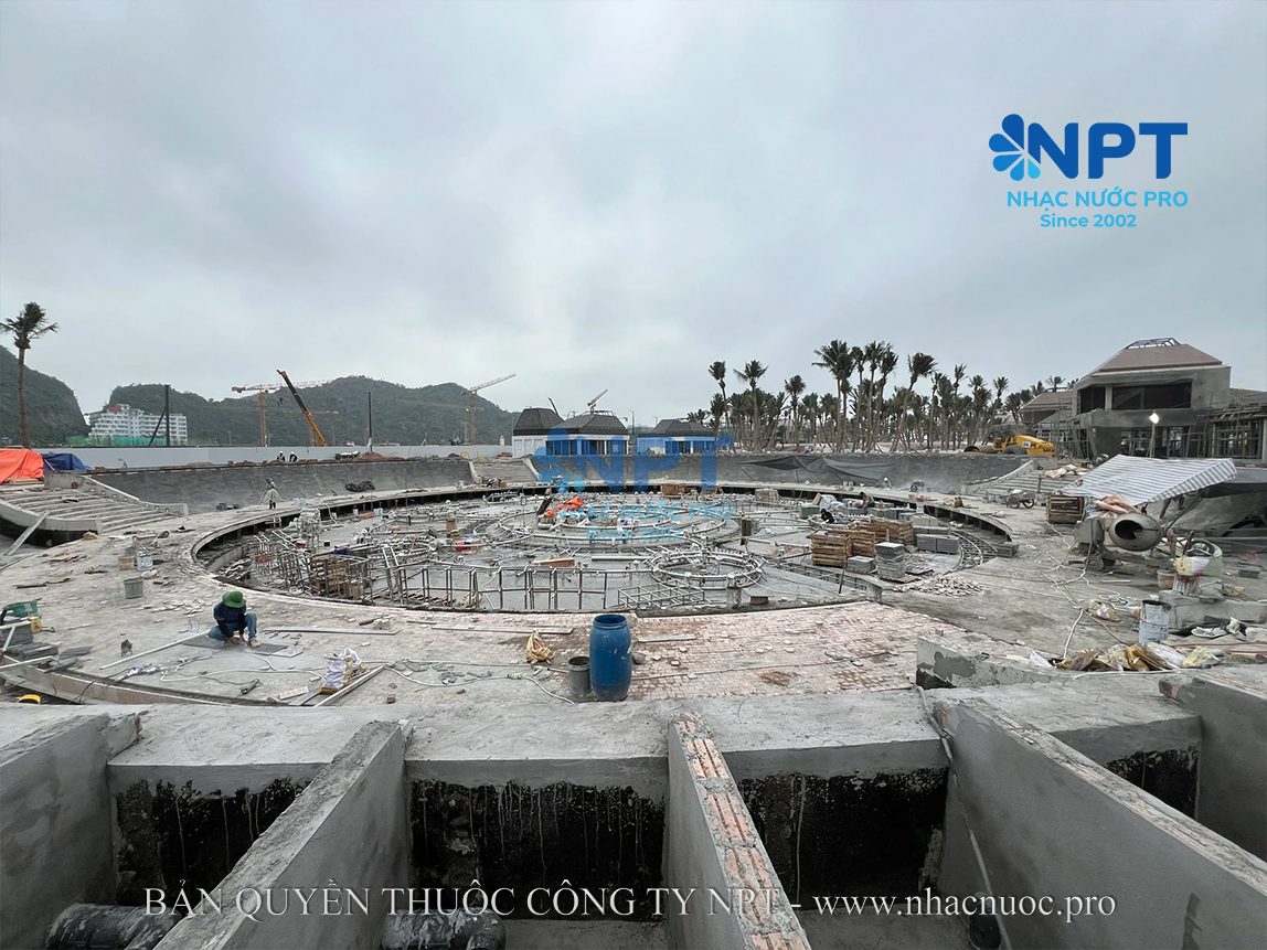 NPT thi công hệ thống thủy lực nhạc nước Xanh Island Cát Bà