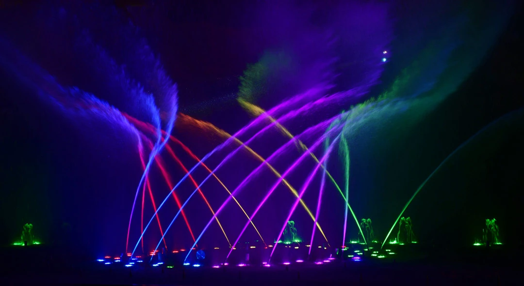 Minh họa sân khấu nhạc nước phao nổi kết hợp màn nước và 3D Mapping